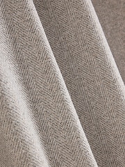 Natural Brushed Herringbone Super Thermal Hidden Tab Top Door Curtain - Image 4 of 4