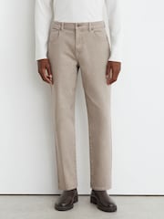 Reiss Warm Taupe Wash Bishopsgate Straight-Leg Jeans - Image 3 of 6