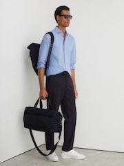 Reiss Soft Blue Monaco R-Flex Cotton-Blend Stretch Jersey Shirt Slim-Fit - Image 3 of 8