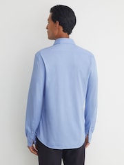Reiss Soft Blue Monaco R-Flex Cotton-Blend Stretch Jersey Shirt Slim-Fit - Image 5 of 8