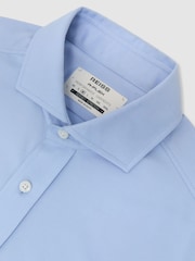 Reiss Soft Blue Monaco R-Flex Cotton-Blend Stretch Jersey Shirt Slim-Fit - Image 8 of 8