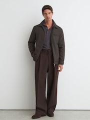 Reiss Dark Brown Bernardi Technical Padded Zip-Through Jacket - Image 3 of 8