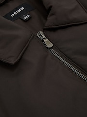 Reiss Dark Brown Bernardi Technical Padded Zip-Through Jacket - Image 8 of 8