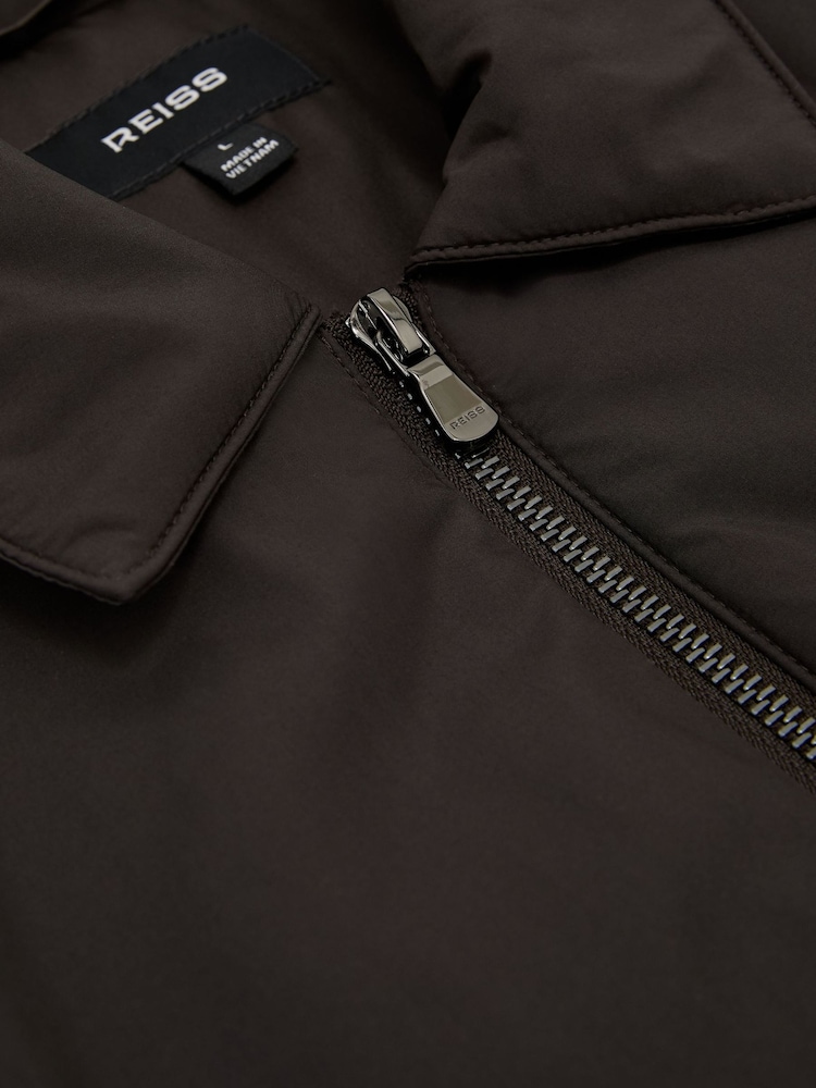 Reiss Dark Brown Bernardi Technical Padded Zip-Through Jacket - Image 8 of 8 Reiss Dark Brown Bernardi Technical Padded Zip-Through Jacket - Image 8 of 8