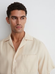 Reiss Stone Cosworth Modal-Blend Relaxed Cuban-Collar Shirt - Image 1 of 6