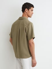Reiss Sage Green Cosworth Modal-Blend Relaxed Cuban-Collar Shirt - Image 4 of 6