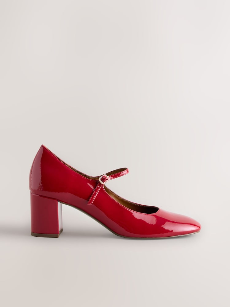 Red Forever Comfort® Round Toe Mary Jane Block Heels - Image 1 of 9 Red Forever Comfort® Round Toe Mary Jane Block Heels - Image 1 of 9