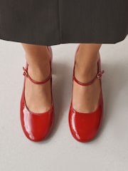 Red Forever Comfort® Round Toe Mary Jane Block Heels - Image 2 of 9