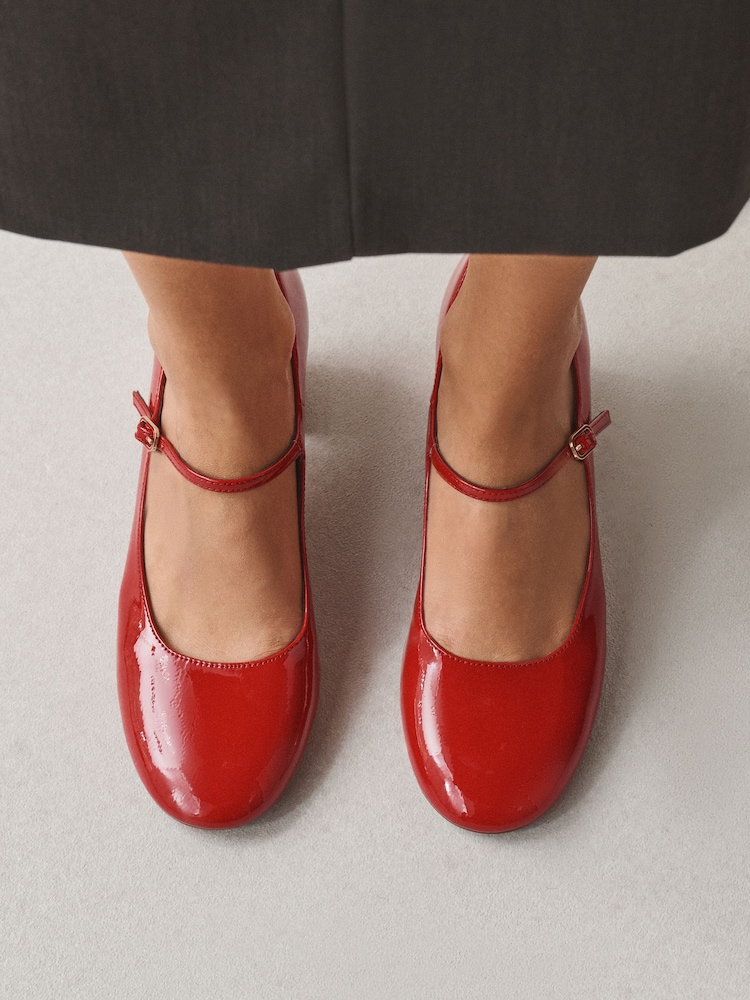 Red Forever Comfort® Round Toe Mary Jane Block Heels - Image 2 of 9 Red Forever Comfort® Round Toe Mary Jane Block Heels - Image 2 of 9