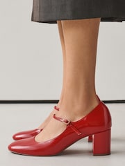 Red Forever Comfort® Round Toe Mary Jane Block Heels - Image 3 of 9