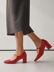 Red Forever Comfort® Round Toe Mary Jane Block Heels - Image 5 of 9