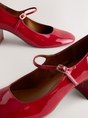Red Forever Comfort® Round Toe Mary Jane Block Heels - Image 8 of 9