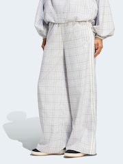 adidas Originals Grey Check Loose Wide Leg Trousers - Image 1 of 6