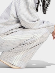 adidas Originals Grey Check Loose Wide Leg Trousers - Image 3 of 6