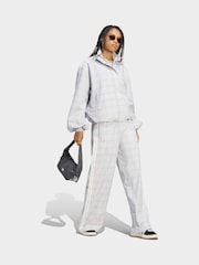 adidas Originals Grey Check Loose Wide Leg Trousers - Image 4 of 6