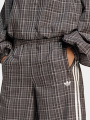 adidas Originals Brown Check Loose Wide Leg Trousers - Image 5 of 5