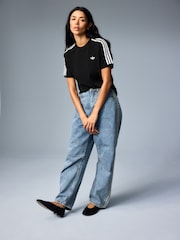 adidas Originals Black Lace 3-Stripes T-Shirt - Image 2 of 9
