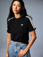 adidas Originals Black Lace 3-Stripes T-Shirt - Image 3 of 9