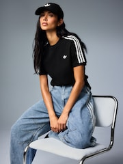 adidas Originals Black Lace 3-Stripes T-Shirt - Image 4 of 9