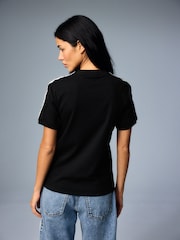 adidas Originals Black Lace 3-Stripes T-Shirt - Image 6 of 9