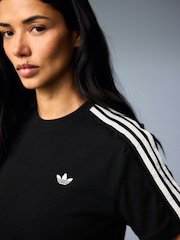 adidas Originals Black Lace 3-Stripes T-Shirt - Image 7 of 9