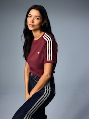adidas Originals Red Lace 3-Stripes T-Shirt - Image 4 of 6