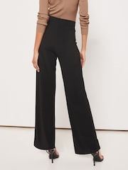 Lipsy Black Tall High Waist Wide Leg Jersey Trousers - Image 2 of 4