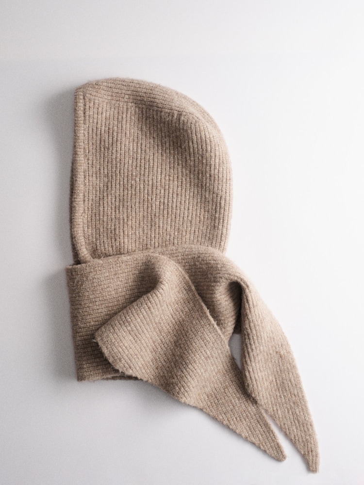 The Set Knitted Scarf with Hood Mink - Image 2 of 8