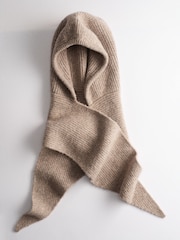 The Set Knitted Scarf with Hood Mink - Image 7 of 8