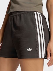 adidas Originals Brown Lace 3-Stripe Shorts - Image 4 of 6