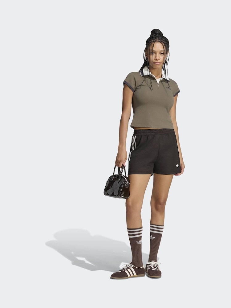 adidas Originals Brown Lace 3-Stripe Shorts - Image 5 of 5 adidas Originals Brown Lace 3-Stripe Shorts - Image 5 of 5