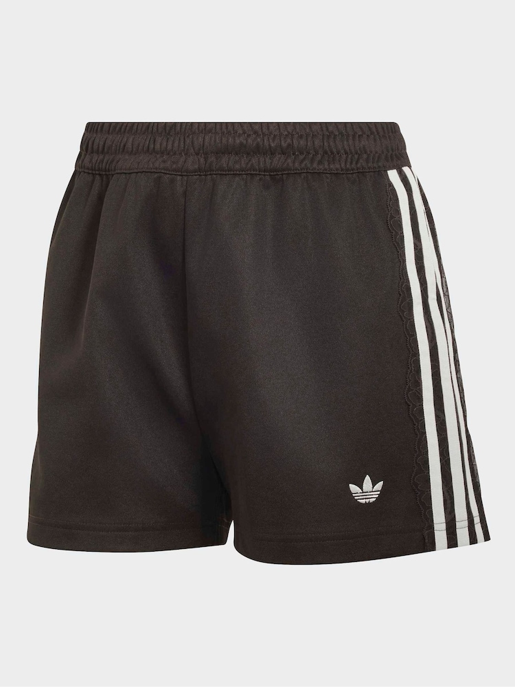 adidas Originals Brown Lace 3-Stripe Shorts - Image 6 of 6 adidas Originals Brown Lace 3-Stripe Shorts - Image 6 of 6