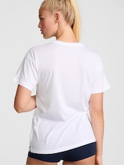 Victoria's Secret Pink White Longline Pyjama Top - Image 2 of 2