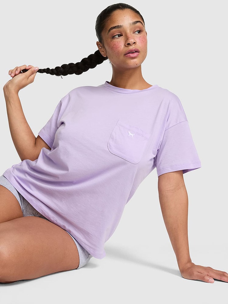 Victoria's Secret Pink Lilac Purple Crush Longline Pyjama Top - Image 1 of 2 Victoria's Secret Pink Lilac Purple Crush Longline Pyjama Top - Image 1 of 2