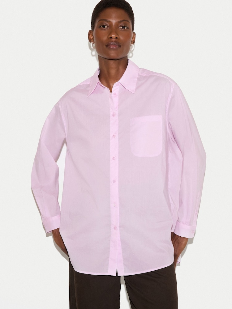Jigsaw Pink Cotton Voile Relaxed Shirt - Image 1 of 5 Jigsaw Pink Cotton Voile Relaxed Shirt - Image 1 of 5