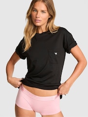 Victoria's Secret Pink Black Longline Pyjama Top - Image 1 of 2