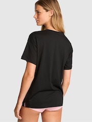 Victoria's Secret Pink Black Longline Pyjama Top - Image 2 of 2