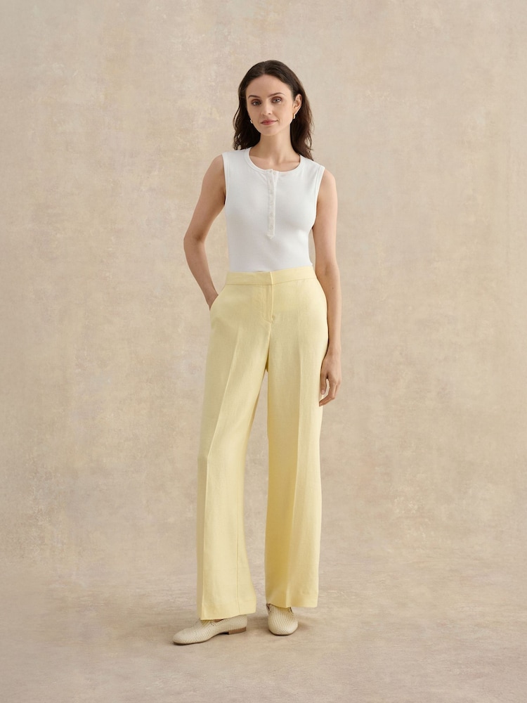 Hobbs Yellow Petite Adalee Trousers - Image 1 of 4