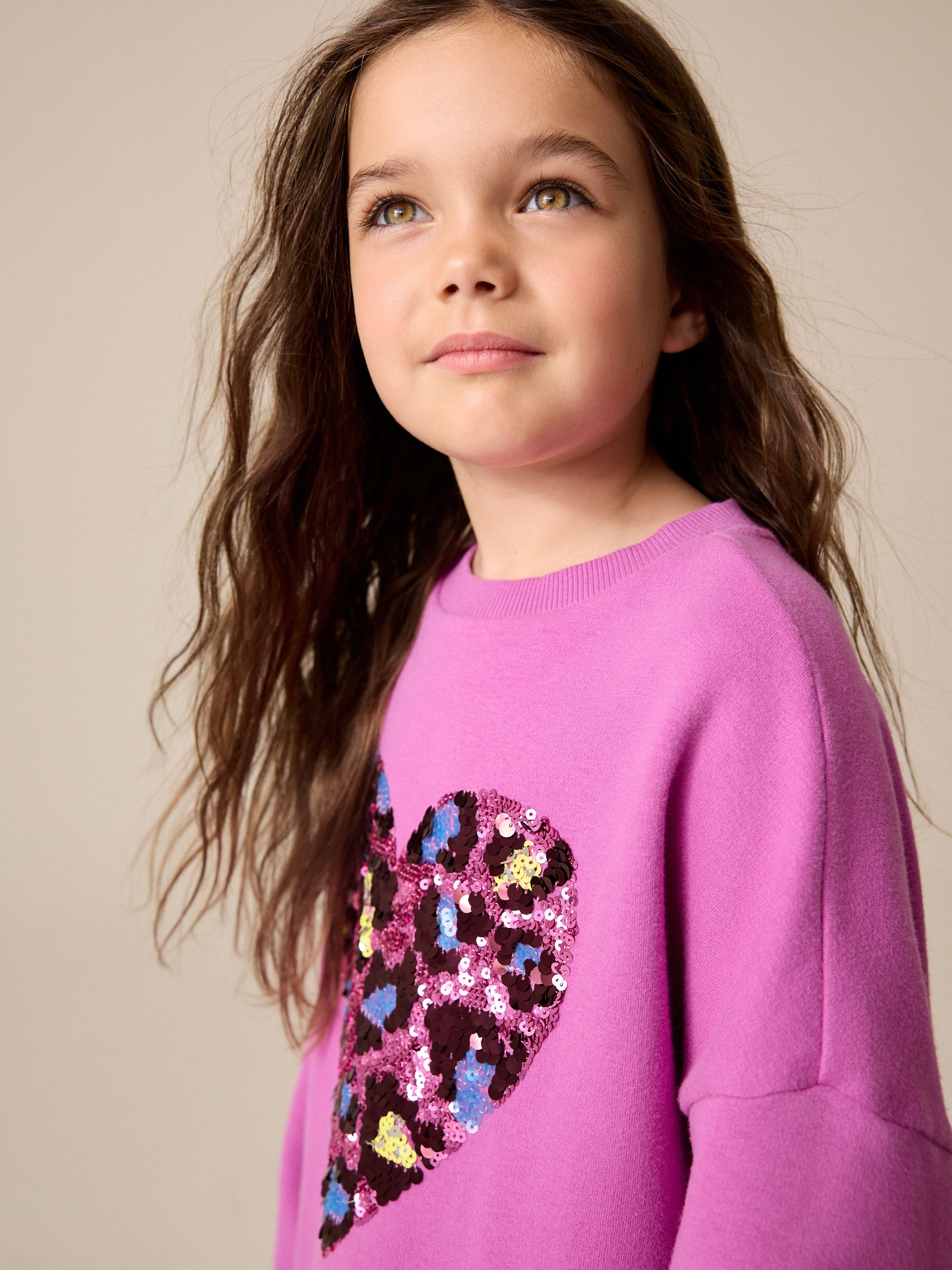 Pink G35 Buy Bright Pink - Long Sleeve Sequin Jumper Dress (3-16yrs) from Next ...