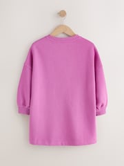 Bright Pink Long Sleeve Sequin Jumper Dress (3-16yrs) - Image 6 of 8