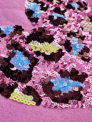 Bright Pink Long Sleeve Sequin Jumper Dress (3-16yrs) - Image 8 of 8