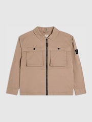 River Island Natural Paper Touch Overshirt - Image 1 of 4
