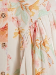 River Island Cream Floral Print Prom Dress - Image 4 of 4