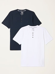 FatFace 2 Pack Short Sleeve Henley - Slika 1 od 8