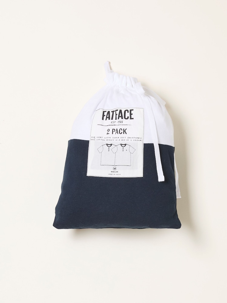 FatFace 2 Pack Short Sleeve Henley - Slika 8 od 8