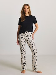 JD Williams Black/White Heart Print Pyjamas Set 2 Pack - Image 3 of 5