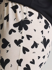 JD Williams Black/White Heart Print Pyjamas Set 2 Pack - Image 5 of 5