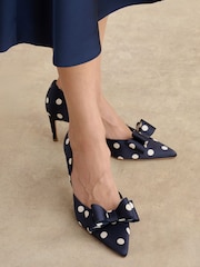 Hobbs Blue Elva Bow Spot Court Shoes - Image 1 of 4