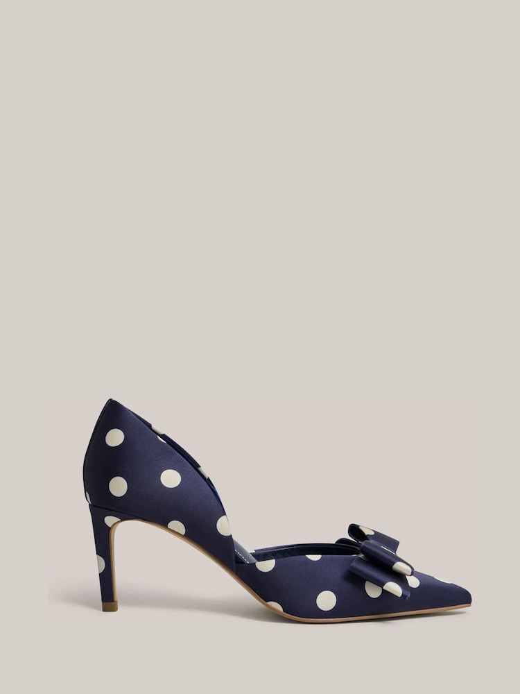 Hobbs Blue Elva Bow Spot Court Shoes - Image 4 of 4 Hobbs Blue Elva Bow Spot Court Shoes - Image 4 of 4