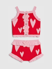 River Island ニット ハートボンバー トップス & ショートパンツセット - 画像 1 / 4